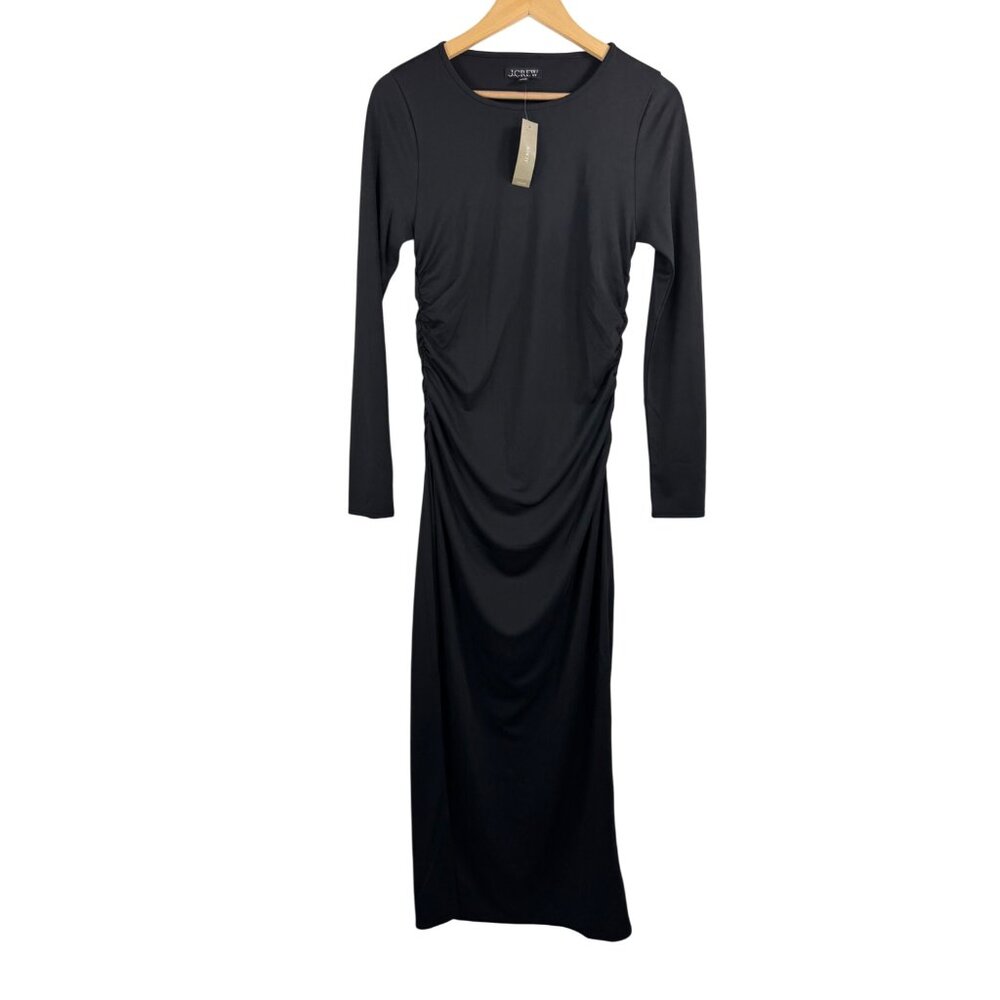 J.Crew Long-sleeve dress in jersey crepe minimalist 90s‎ stretch sz S